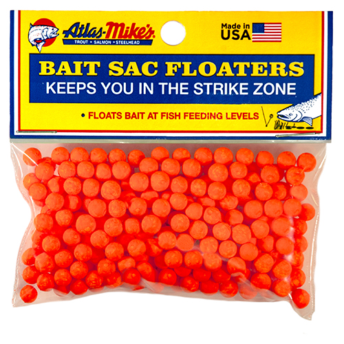 Atlas-Mike's Bait Sac Floaters TWO Packs for Salmon / Trout #99003 Orange 