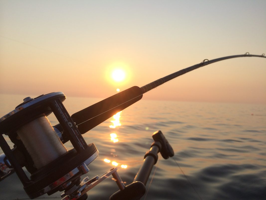 fishing real at sunset